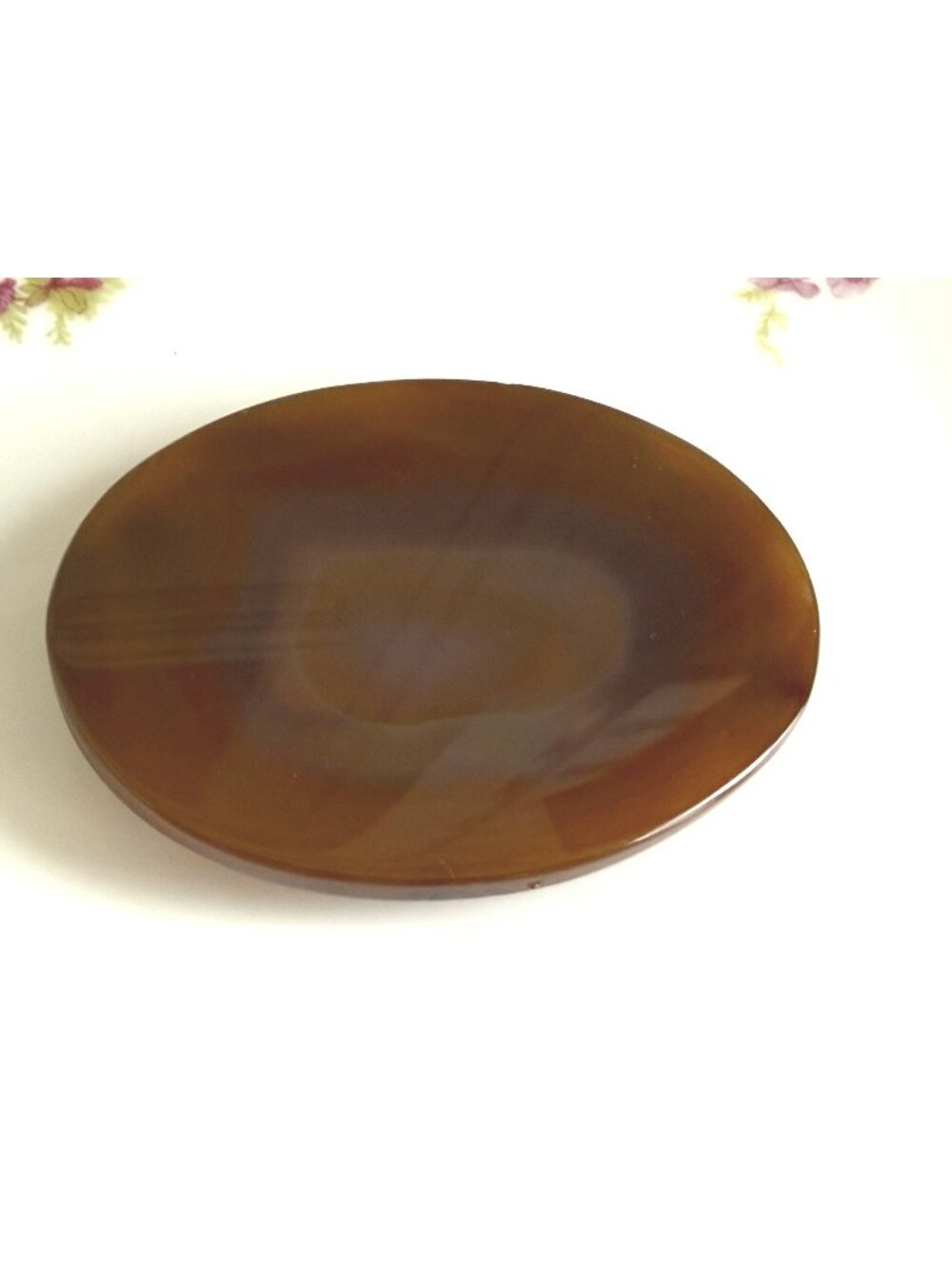 Vintage 1970s Mens Belt Buckle Polished Agate Slice 3.5x2.5"